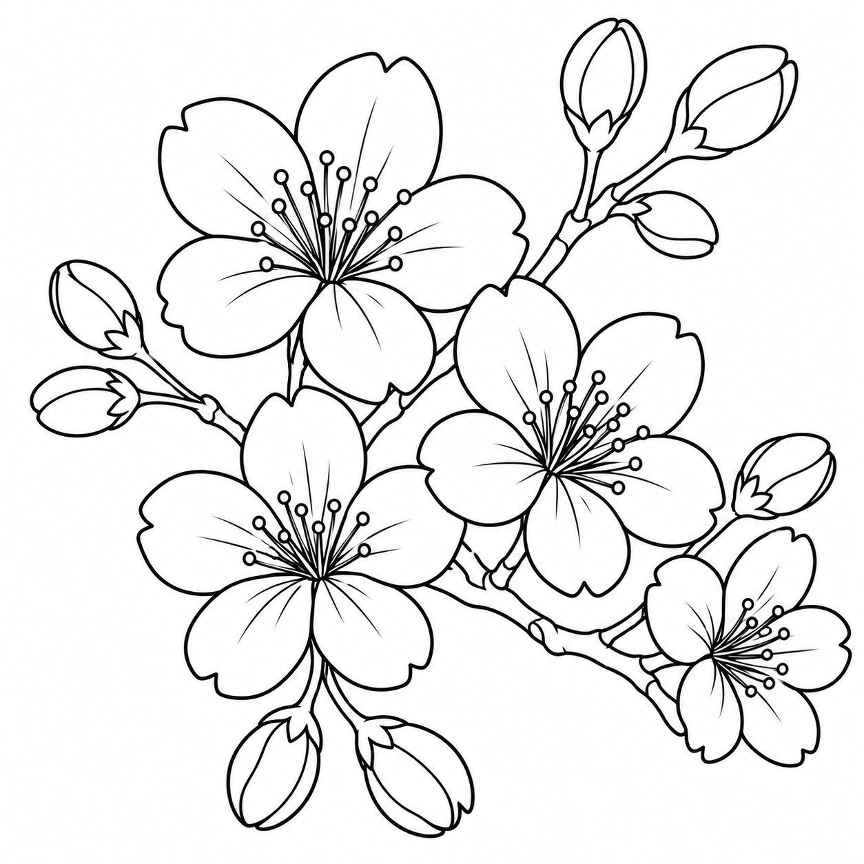 Cherry black-and-white outline coloring page