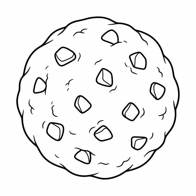 Cookie black-and-white outline coloring page