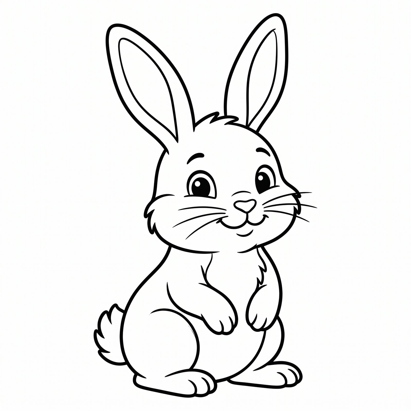 Rabbit black-and-white outline coloring page