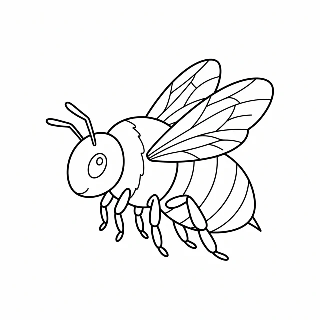 Bee black-and-white outline coloring page