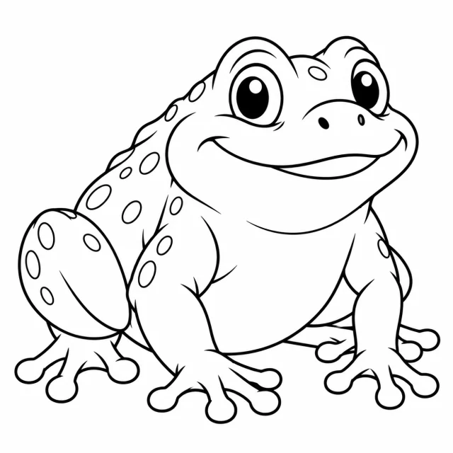 Toad black-and-white outline coloring page
